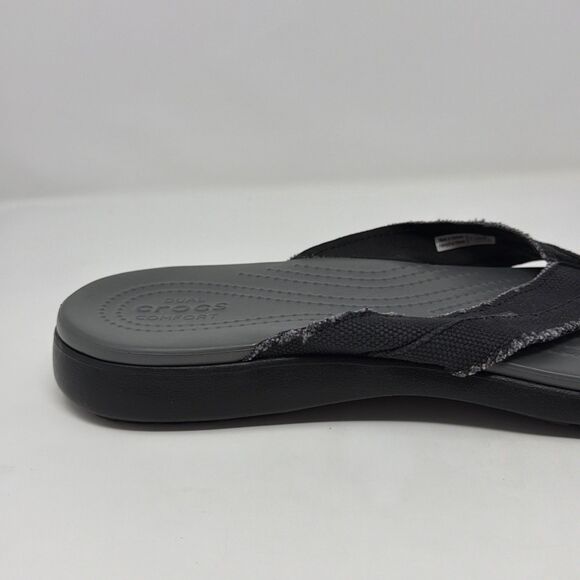Crocs Men’s Size 13 Comfort Santa Cruz Thong Sandals 205612 Black STORE MODEL main image 8